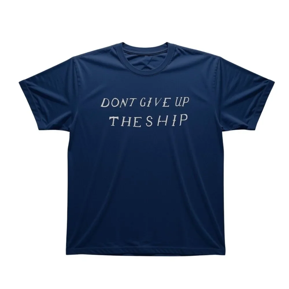 USNA Don't Give Up The Ship Crewneck T-Shirt Size Medium Navy Blue